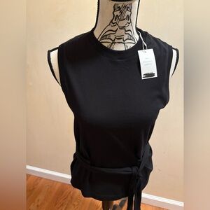 Vince Black sleeveless wrap top, NWT